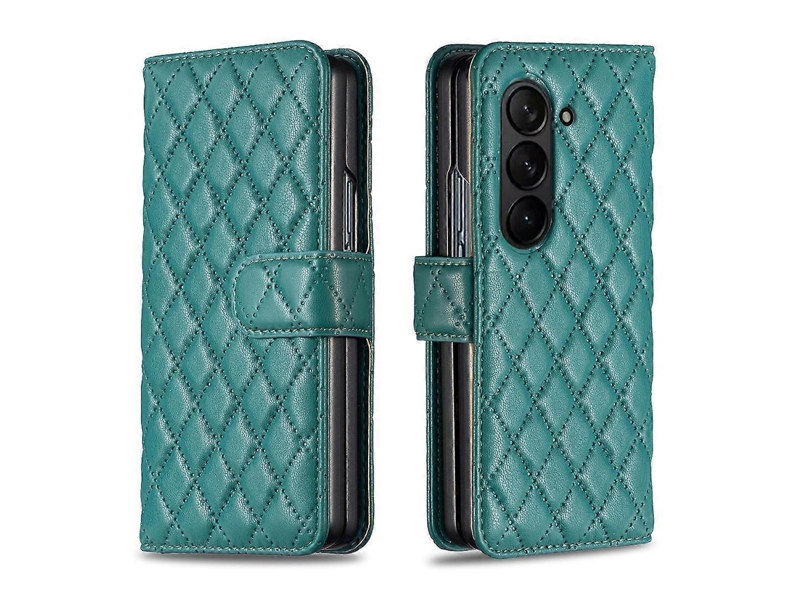 Capa De Couro Dobrável Com Estampa De Diamante Para Celular Samsung Galaxy Z Fold7