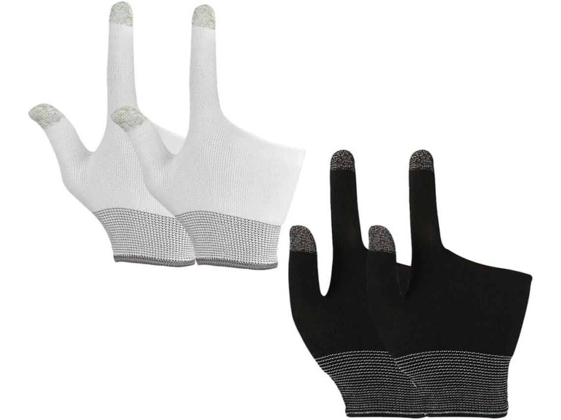 Lurelia Luvas Gaming Para Ecrã Tátil 2 Pares, Nylon, Grafeno, Respirável, Sensível Ao Toque, Para Gaming Móvel E Ecrãs Táteis, Controlo Preciso