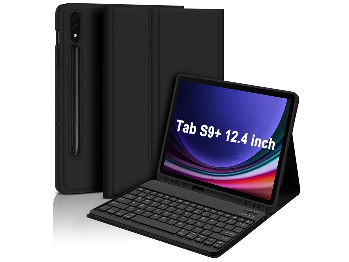 Capa Com Teclado Bluetooth, Compatível Com Samsung Galaxy Tab S9/s9 Plus