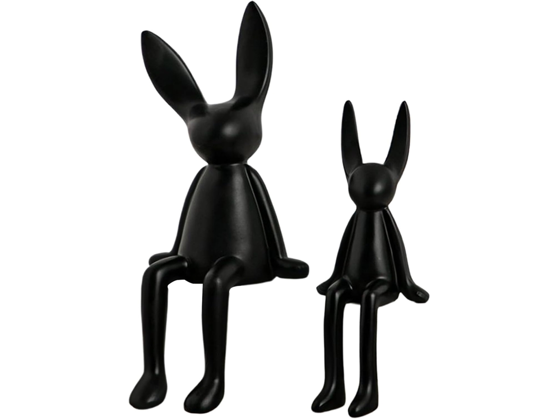 Escultura Ornamental de Coelho Estatueta de Coelho em Porcelana Feita À Mão, Figura Realista em Cerâmica com Detalhes CHABERLU