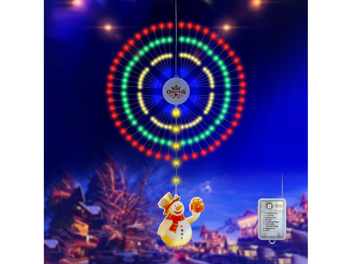 Rebe-luces De Navidad En Forma De Fuegos Artificiales Ip65 Impermeables Con 8 Modos De Iluminación Decorativas Colgantes