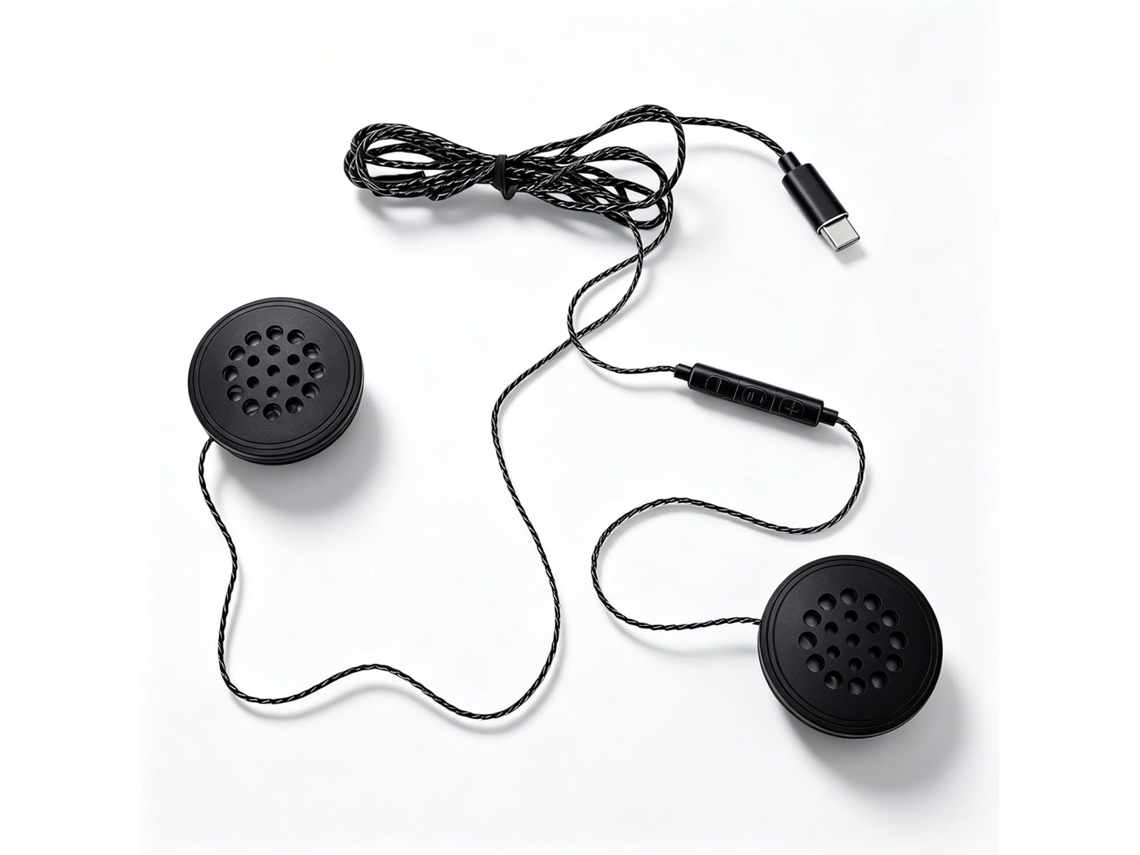 Dpofirs Casque De Moto, Écouteur Filaire Com Cabo 1,2 M, Son Stéréo, Controle Volume Do Micro En Ligne, Mains
