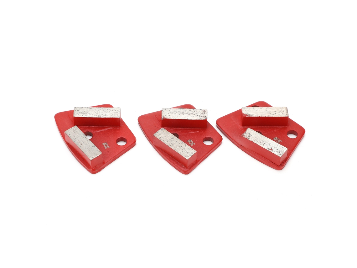 3 Peças De Sapatos De Esmerilado Diamante Trapezoidal Para Corte Agresivo De Concreto, 2 Dentes Largos, Vermelho, 30