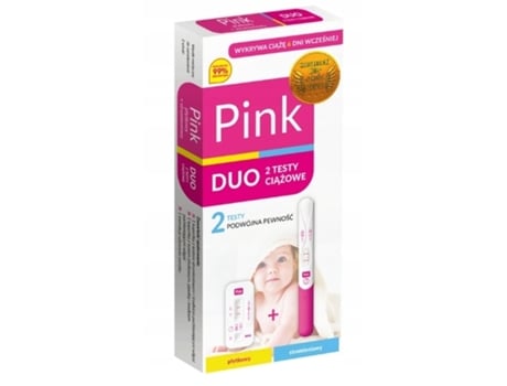 Kit De Teste De Gravidez Doméstico Rosa Duo 2 Testes De Gravidez De Tipos Diferentes De Tira E Digital. Hydrex