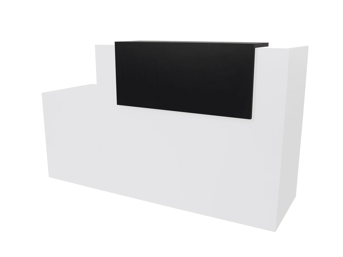 Balcão de Recepção Basic Adaptada para Pessoas com Deficiência OFILIKE (Direita - Cinza Grafite 140+60 cm)