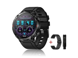 Relógio inteligente militar Bestvite com chamadas Bluetooth e bateria de 600 mAh, preto