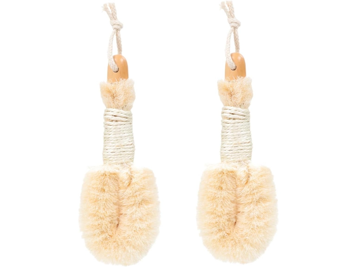 Conjunto De 2 Escovas Banho Popetpop Em Sisal Natural, Escova Esfoliante Para O Corpo, Escovas Sortidas Para Limpeza