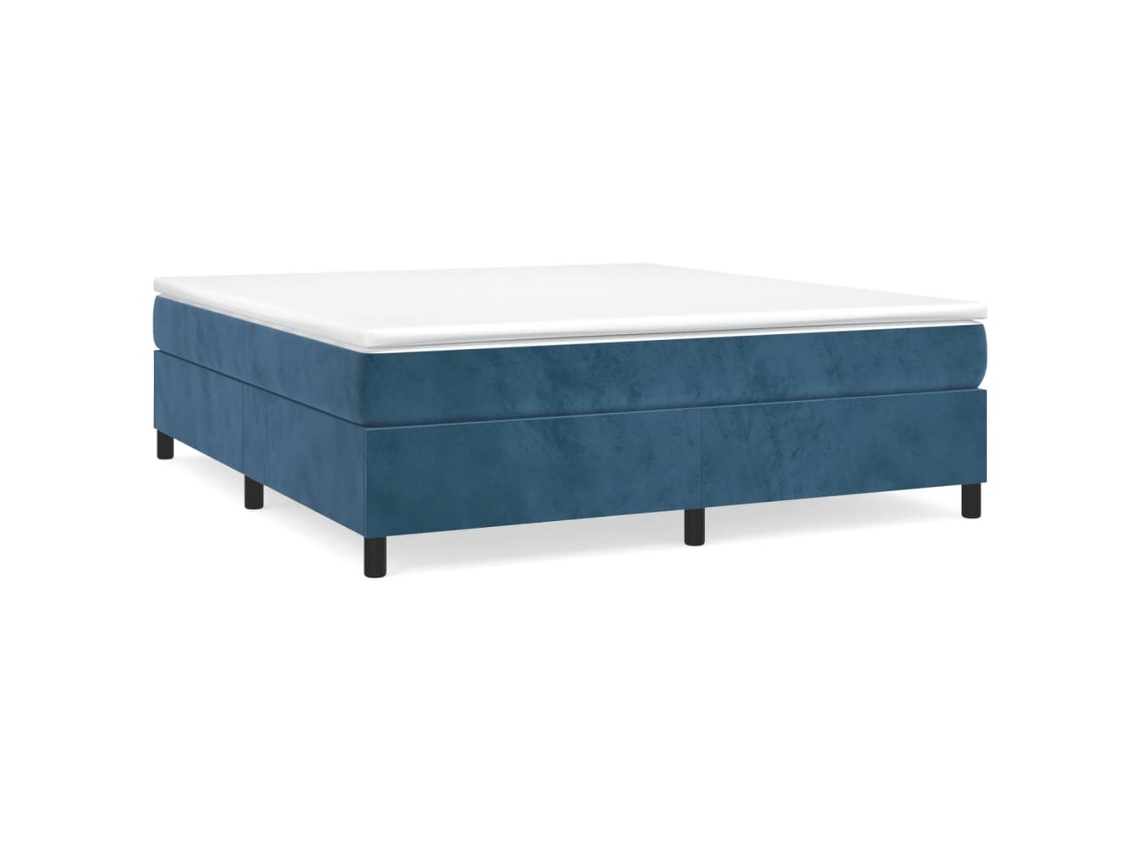 Estrutura de Cama com Molas Veludo Azul Escuro MAISON EXCLUSIVE (200x200 cm)