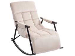 Cadeira De Balanco Elara Creme Veludo