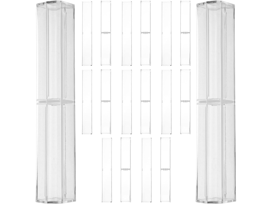 Conjunto De 10 Estojos Multifuncionais De Plástico Transparente Para Lápis, Formato Retangular