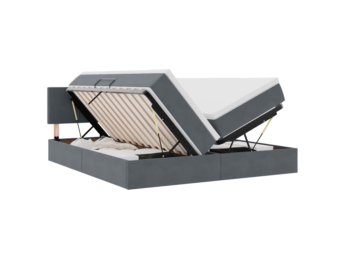 Cama de Armazenamento Led com Colchão Cinzento escuro MAISON EXCLUSIVE