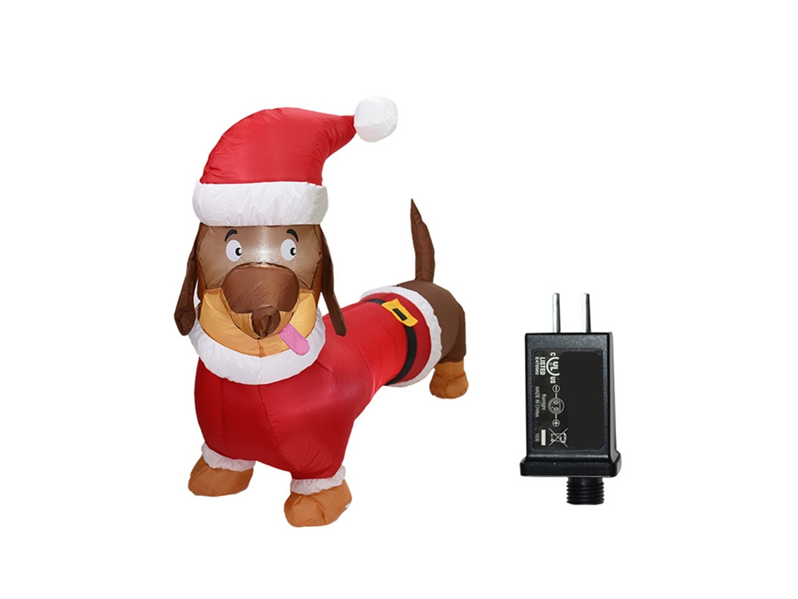 Laxiscreed Cão Dachshund Inflável Iluminado De 1,5 Metros Para Decoração Natalícia Com Estilo