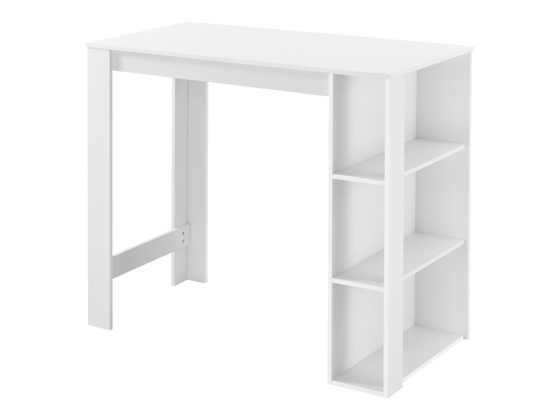 Mesa de bar Danderyd com 3 prateleiras 120x60x106 cm Branco [[EN.CASA]]