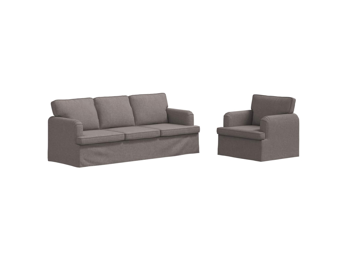 Maison Exclusive - Conjunto De Sofás 2 Unid. Cinzento-acastanhado Tecido