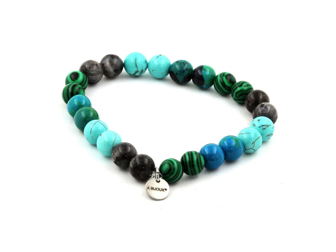 Pulseira De Contas De Labradorita, Crisocola, Turquesa E Malaquita, 8 Mm Nostalgia88