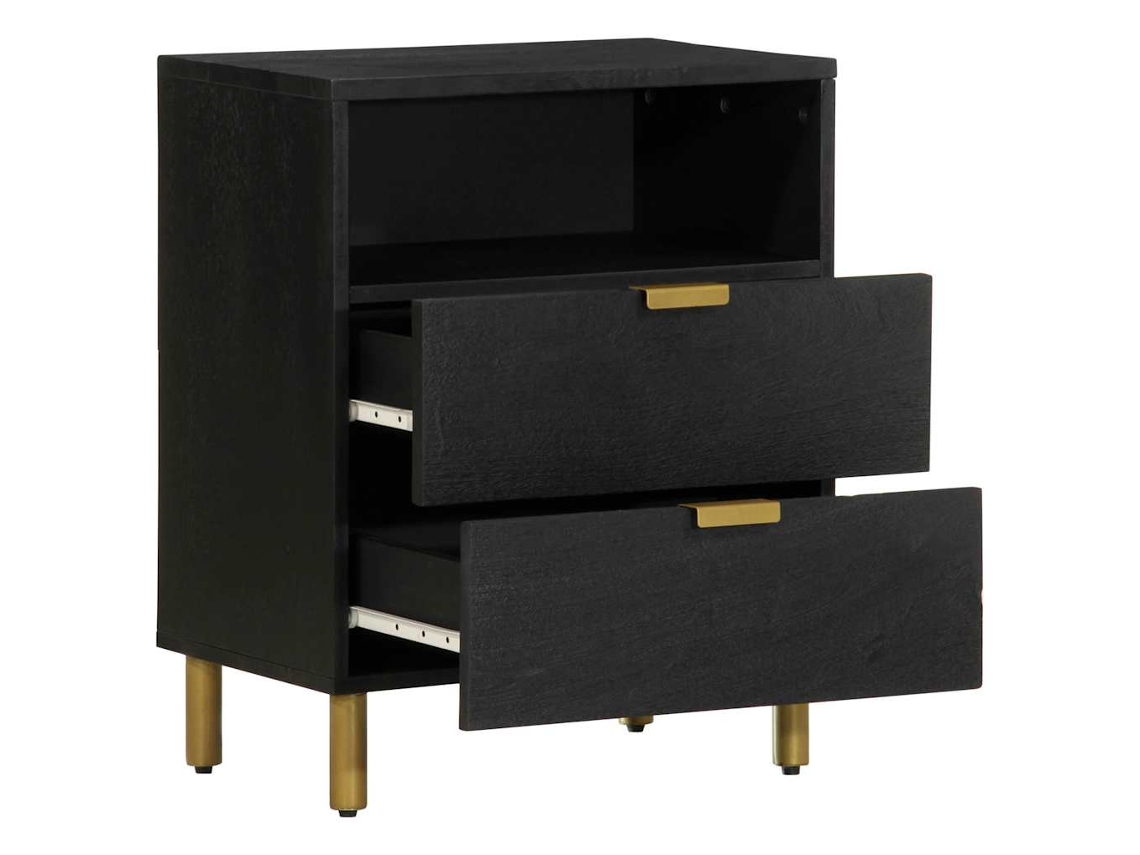 Maison Exclusive - Mesa De Cabeceira 50x33x62 Cm Derivados De Madeira Preto