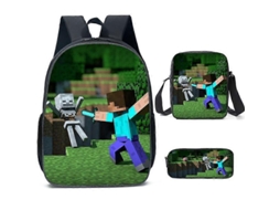Conjunto Mochila Escolar 3 Peças, Estilo Gamer, Aulas