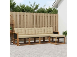 Vidaxl Conjunto De Sofás Para Exterior 5 Unid. Natural E Bege