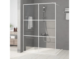 Vidaxl Divisória De Chuveiro 140x195 Cm Vidro Transparente Esg Branco