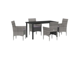 Maison Exclusive - Conjunto De Jantar Para Jardim 5 Pcs Cinzeto Vime Pe