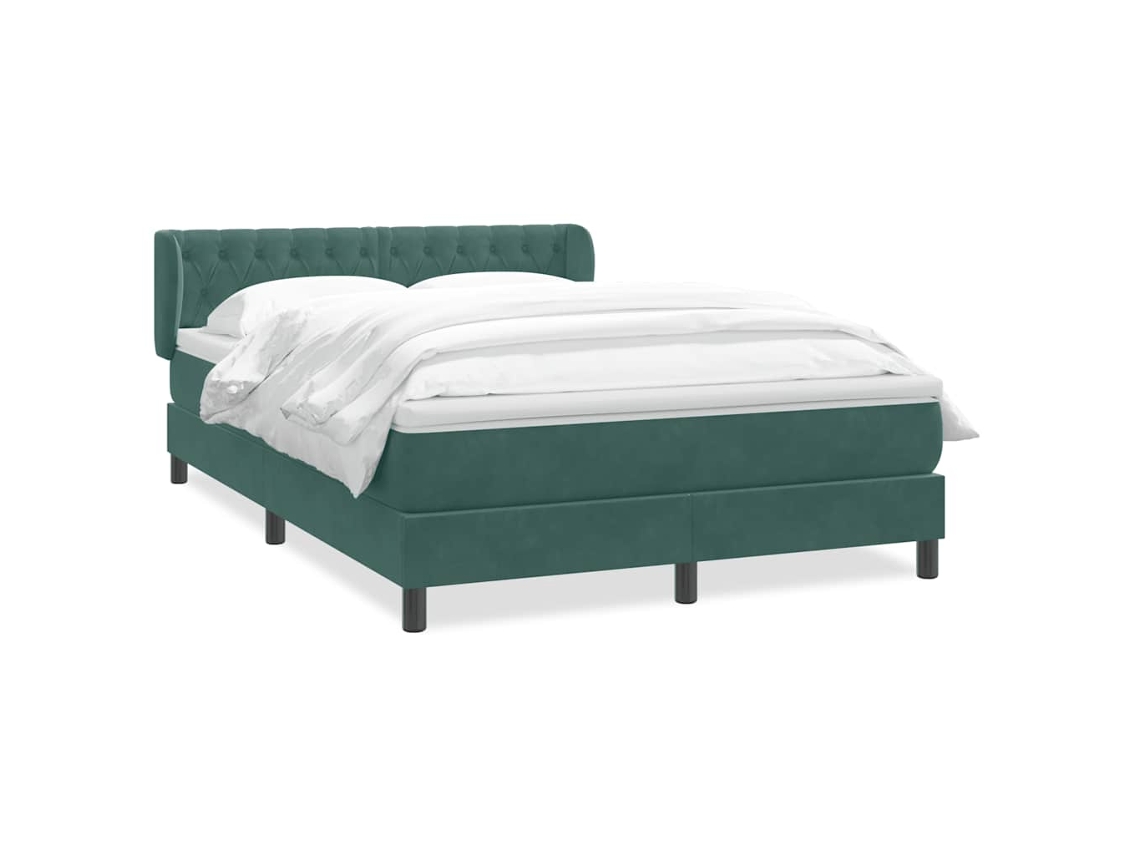 Cama com Molas/colchão 160x220 Cm Veludo Verde escuro MAISON EXCLUSIVE