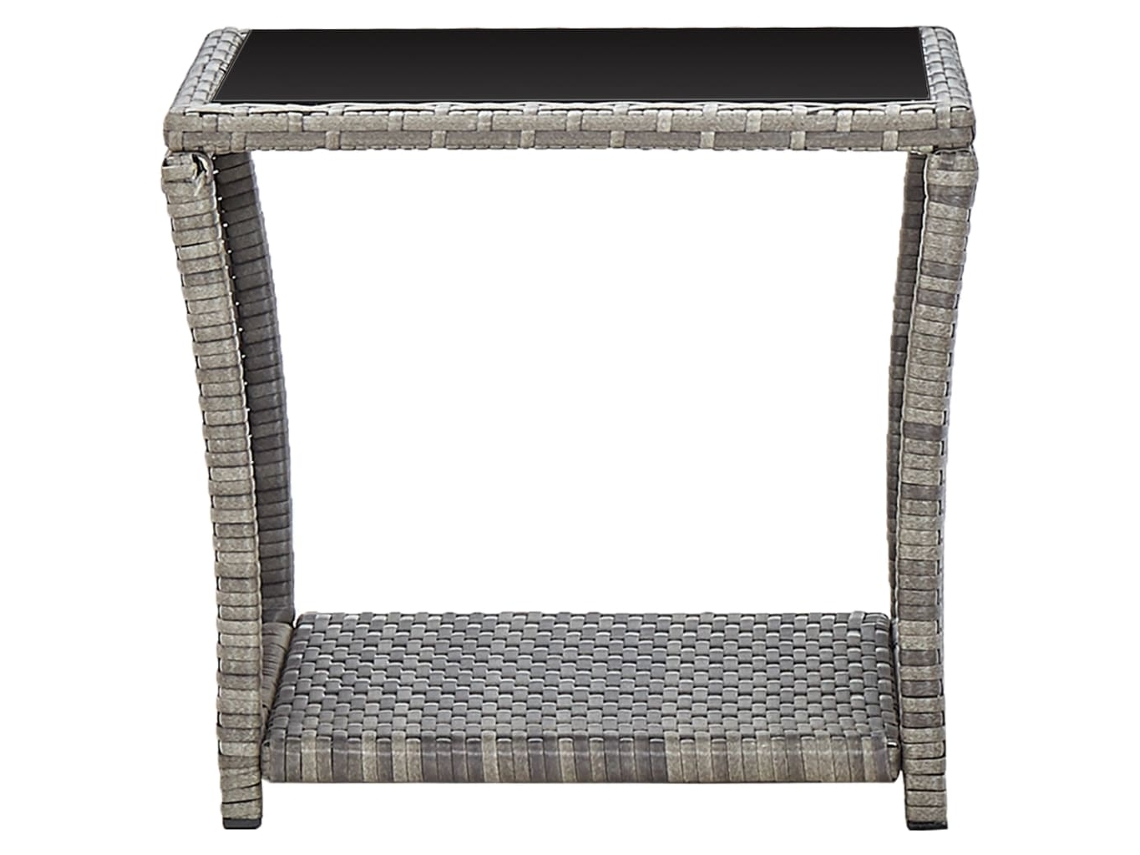 Maison Exclusive - Mesa De Centro 45x45x40 Cm Vime Pe E Vidro Cinzento