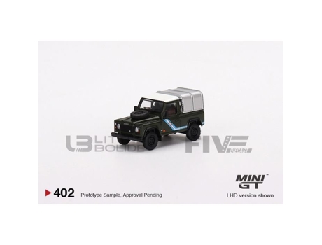 Carro de Coleção Miniatura Mini Gt 1/64 LAND ROVER Defender 90 Pick-Up Verde Mgt00402-L