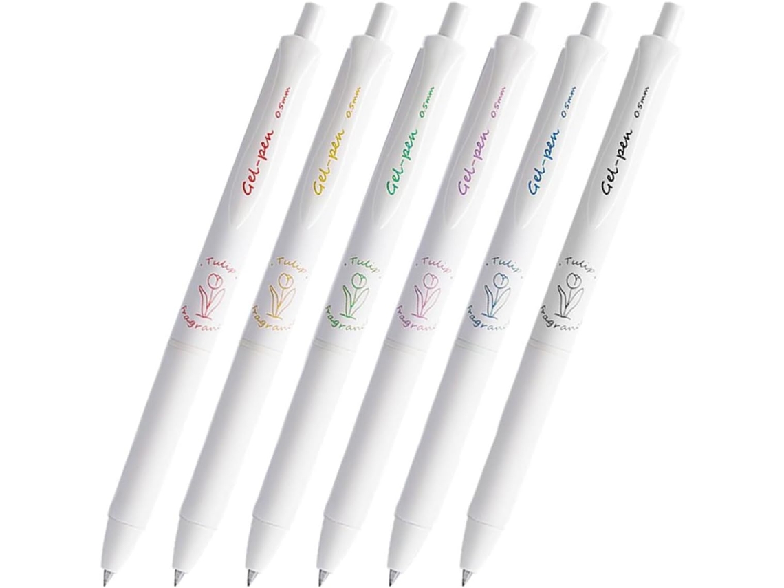 Conjunto De 6 Canetas Esferográficas Retráteis Housoutil, Em Gel,