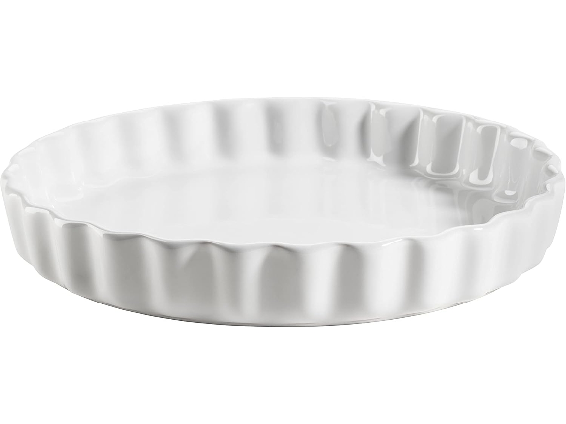 Prato de Tarte de Cerâmica, 27 Cm, Branco ZYBLSSBB
