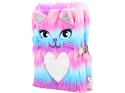 Diario infantil para niñas con candado y llaves, peluche de un simpático león - Aquaforge