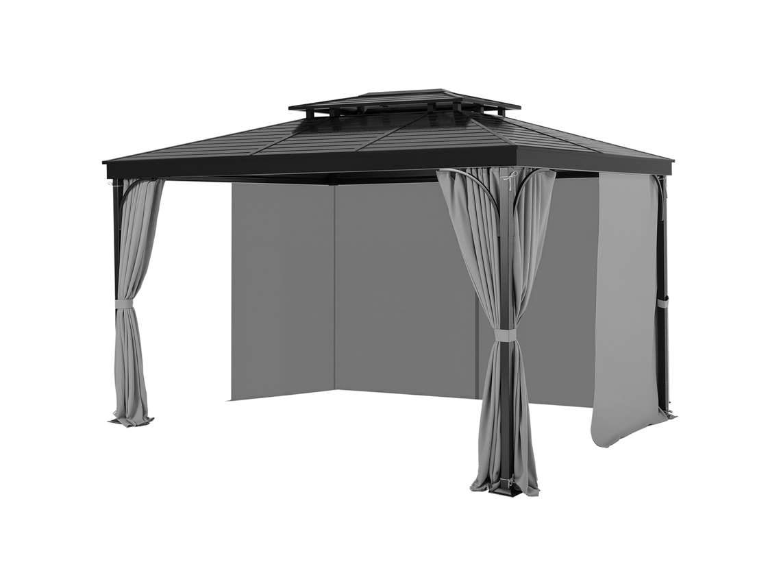 Cortinas Para Gazebo Exterior Vevor 284x284x211 Cm, Poliéster, Cinzento