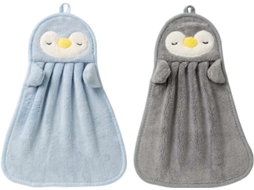 Rebe 2 Toallas Colgantes de Chenille Suave Con Diseño de Pingüino para Cocina Y Baño