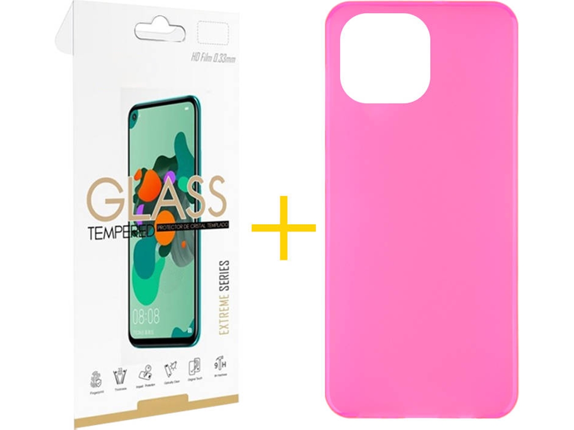 Capa e Película Apple iPhone 13 Pro SKYHE Liso 2 Rosa