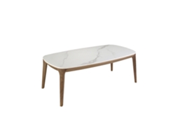 Mesa Oval em Porcelana Mármore e Nogueira ANGEL CERDA 119 x 65 x 41