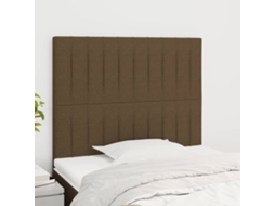Vidaxl Cabeceira 90x5x118/128 Cm Tecido Castanho Escuro
