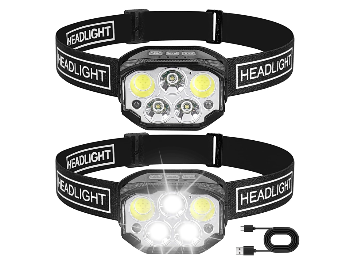Lanterna De Cabeça Led 1200 Lúmens Com Sensor De Movimento