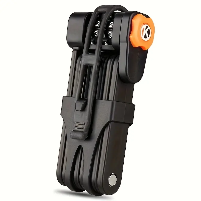 Cadeado Dobrável Para Bicicleta, Cadeado Portátil Dobrável Para Bicicleta Com Chaves E Suporte Para Cadeado, Cadeado De Segurança Aquaforge
