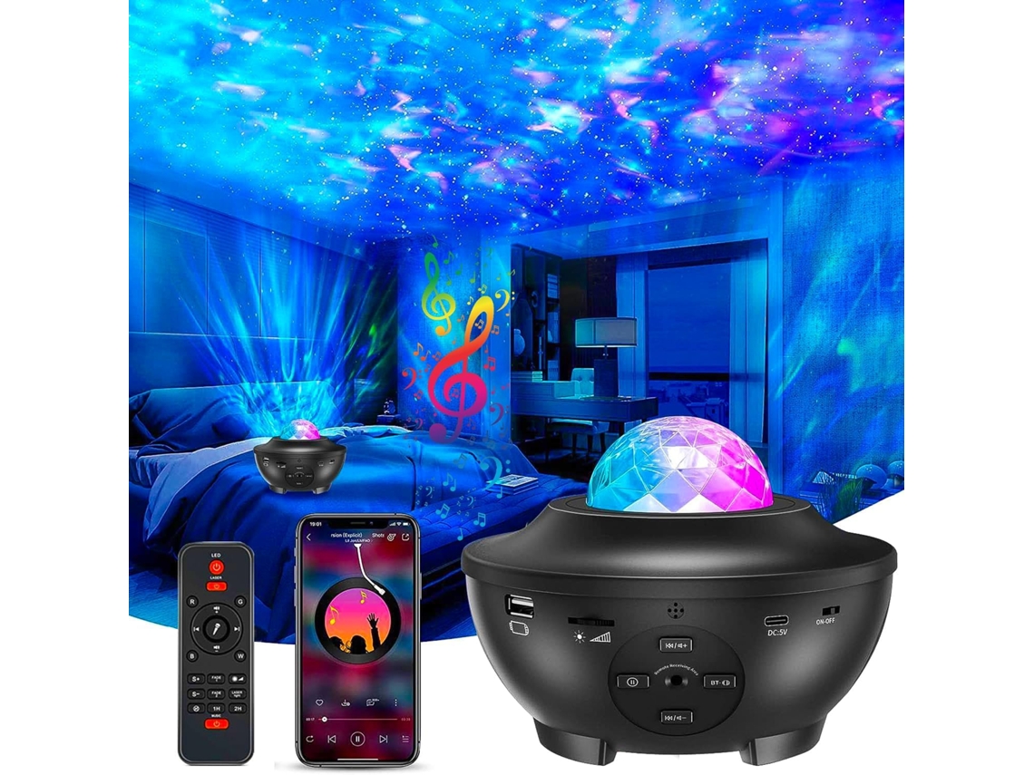 Projetor de Céu Estrelado Led com Galáxia, Luz Noturna AQUAFORGE