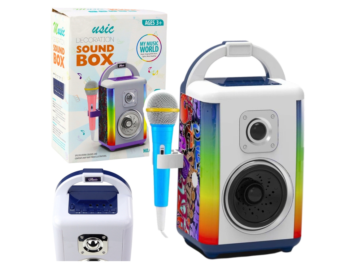 Coluna De Som Kit Música Microfone Bluetooth Coluna De Som Gravação Mp3 Led B.active
