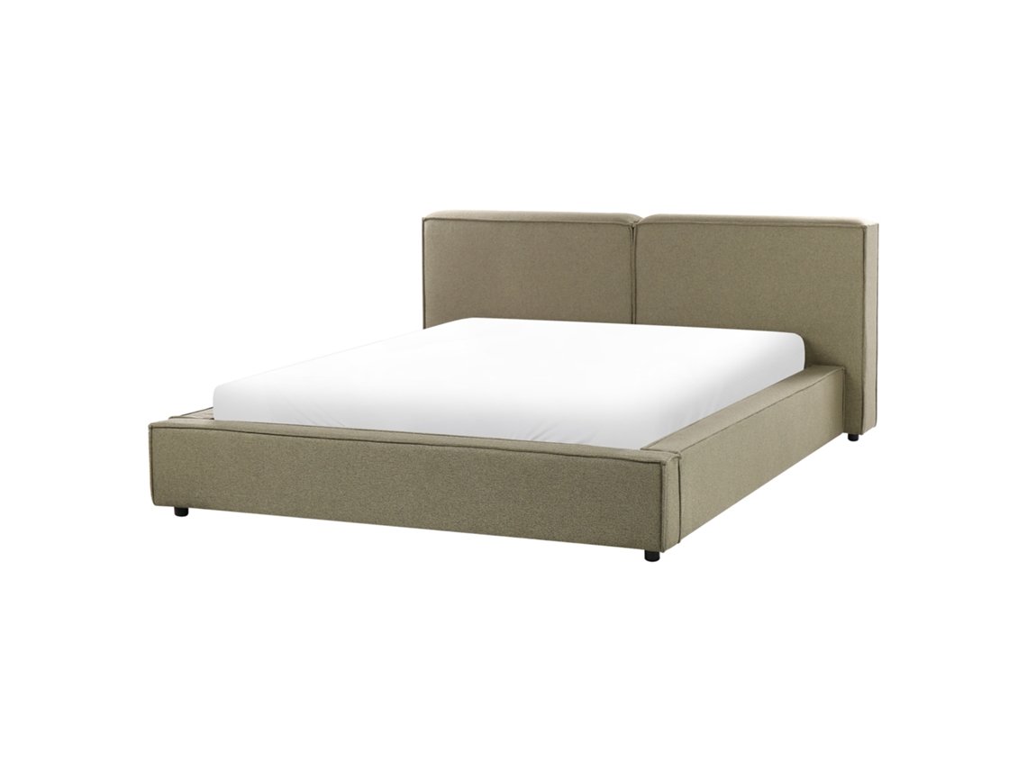 Cama Beliani Linards De Tela Verde 210x242x94