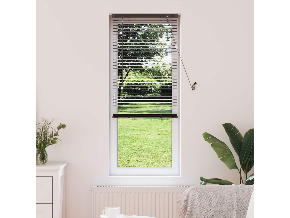 Vidaxl Cortina Veneziana Marrom Escuro Com Padrão 150 X 50 Cm 25 Mm