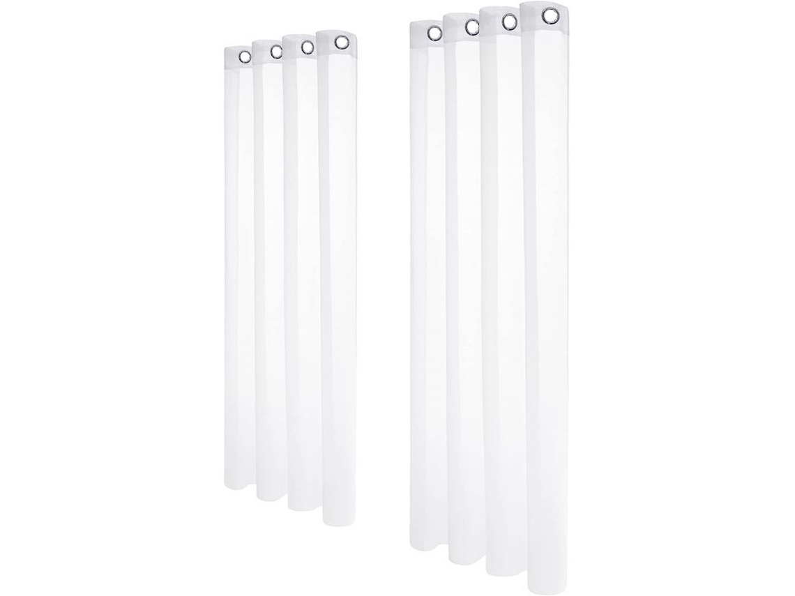 Conjunto de 2 cortinas voil brancas com olhos de Gola para janela 140x180cm NOVA LINE
