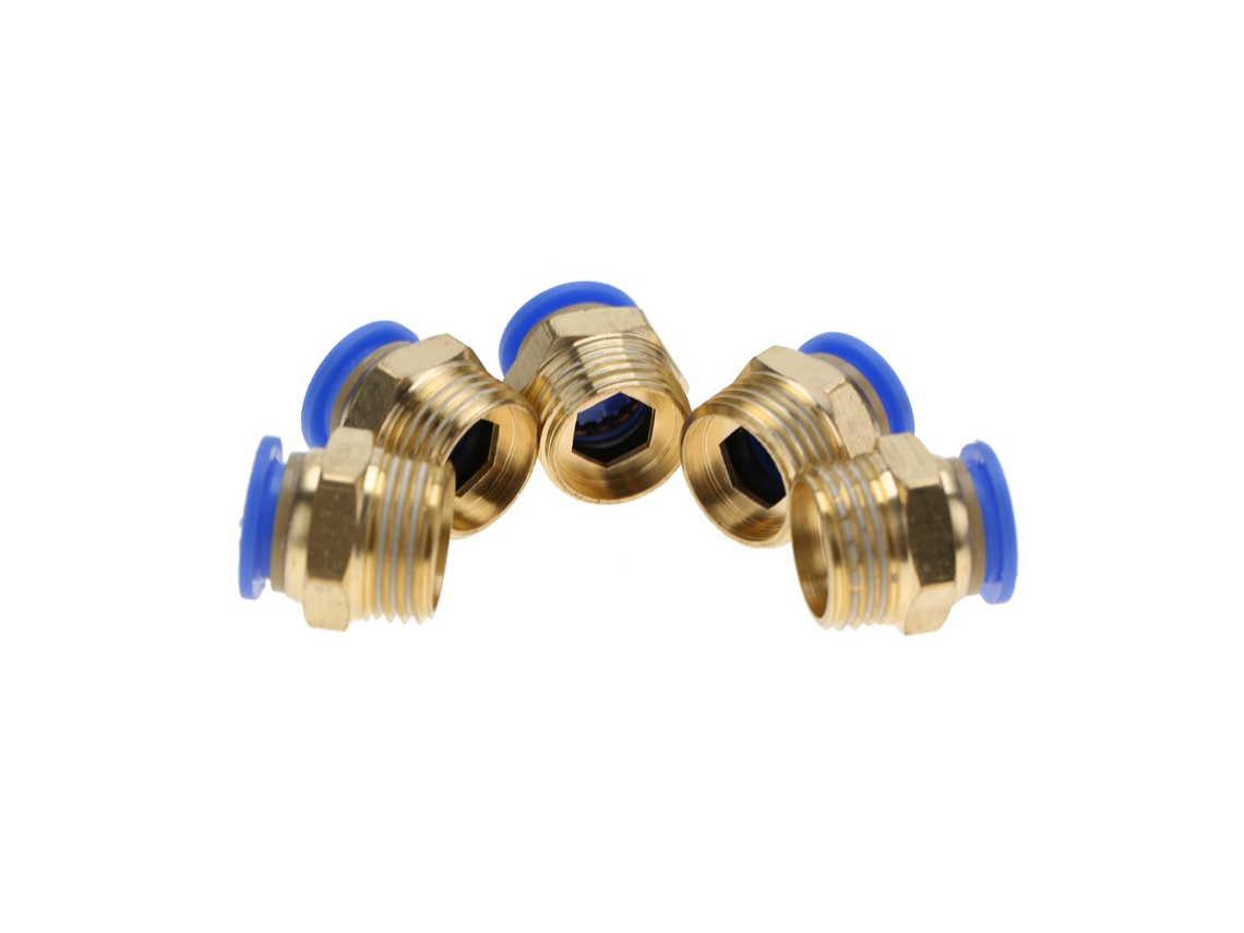 Laxiscereed Conector Pneumático Rápido De 12mm Para Tubo De Ar, Rosca Macho, Tipo Push-in