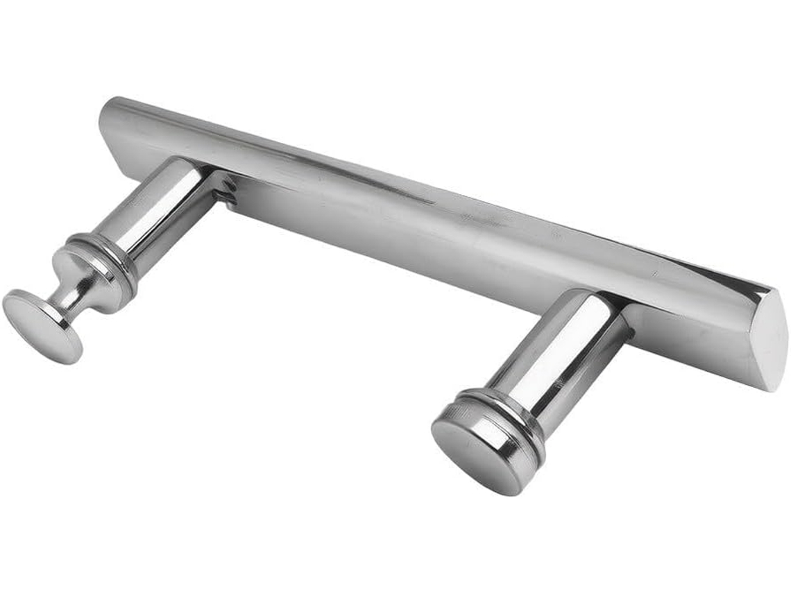 Puxador De Porta Chuveiro 220mm Em Aço Inoxidável Cromado Para Portas Vidro Deslizantes Ou Abrir Com Espessura 6a 12mm E