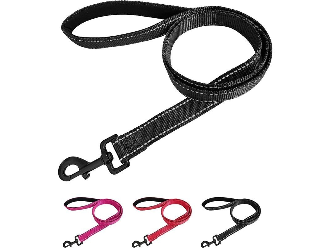 Correa para Perros de 1.5m com Mango Acolchado Nylon Resistente Reflectante para Pequenos, Médios e Grandes