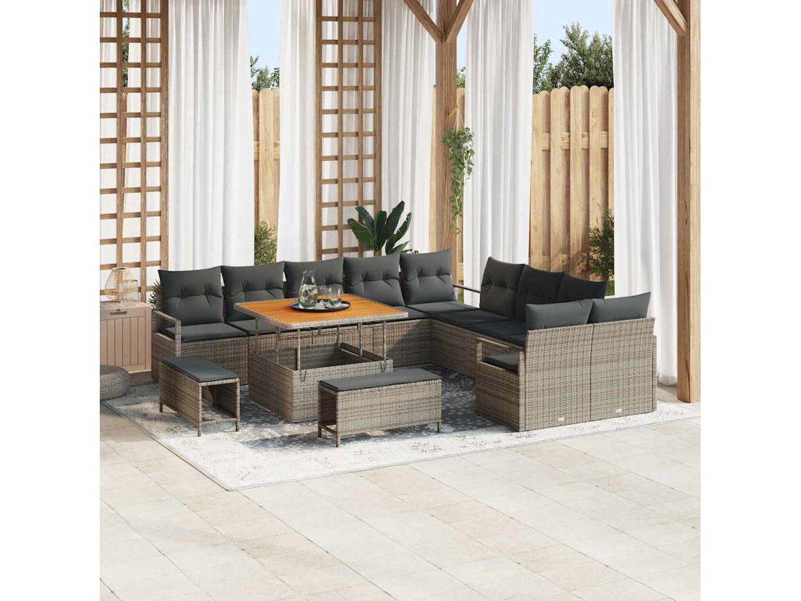 Vidaxl Conjunto De Sofá De Jardim 13 Unid. 12-número De Lugares