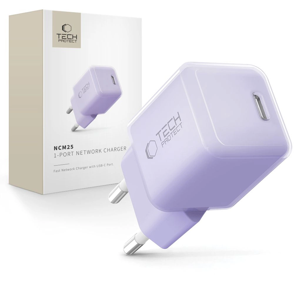 Carregador de Parede TECH PROTECT Ncm25 Usb c Pd 25w para Celulares de Carregamento Rápido
