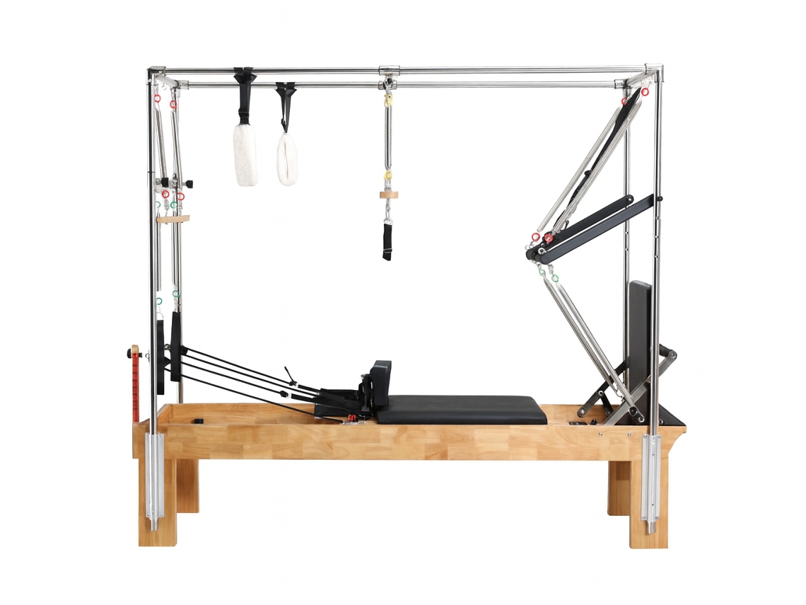 Cadillac Pilates Cuore Pilates – Estrutura Robusta Em Madeira Maciça, Acolchoado Eva Alta Densidade, Tapizado Preto Lavável