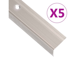 Vidaxl Perfil P/ Escada em Forma de L 5 Pcs Alumínio 90 Cm Champanhe