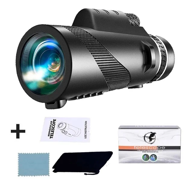 Monocular 80x100 Hd Zoom Com Tripé Clip De Celular Caça Acampamento Modelo 1